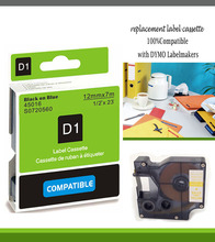 compatible 1/2″mmX23’dymo label printer d1 label tapes 12mm black on blue tape 45016