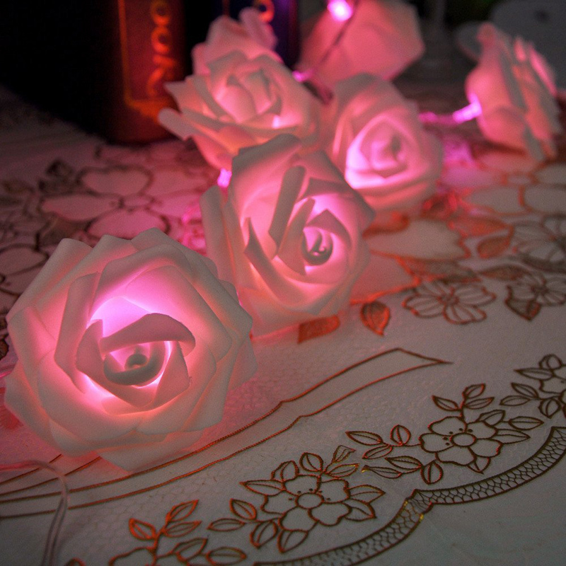20LED Rose Flower Fairy String Lights Wedding Garden Party Christmas Decoration Free Shipping L0192587