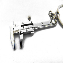 Vehicle Metal Movable Vernier Caliper Ruler Model Keychain Key Chain Keyring Keyfob Tool Gift