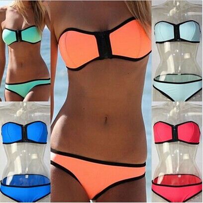 Hot Sale Women Bikini Set Sexy Low Waist Triangle Bikinis Strapless Swimsuit Push Up Swimwear