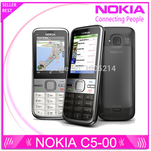 C5-00 Original Phone Unlocked Nokia C5 cell phones GSM 3G 5.0mp Camera FM GPS Bluetooth Refurbished