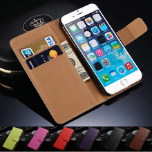 Genuine Leather Wallet Stand Design Case leather case for iphone 6 Phone Bag Cover Luxury with Card Holder Drop Ship
