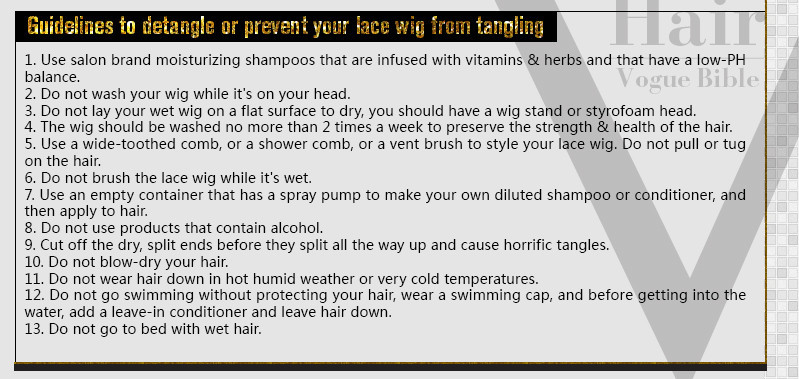 8.Guidelines to detangle or prevent your lace wig from tangling
