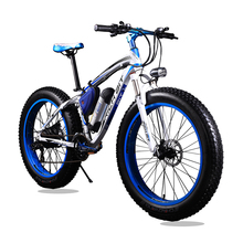 Electric 21 Speed Mountain Bike – White and Blue