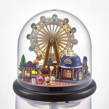 Crystal Ball Glass Dollhouse Kit Happiness Ferris Wheel DIY Manual Model Handmade Creative DIY Assembled Miniature Scenes