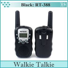 2PCS Set Black Walkie Talkie Retevis RT 388 For Children Two Way CB Radio LCD Display