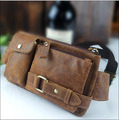 Nesitu High Quality Best Gift Vintage 100 Guarantee Real Genuine Leather Men Waist Bags Women Cowhide