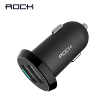 Dual Usb Car Charger Adapter Rock 2 usb Port Led 2.4A Smart Car-charger for Iphone Samsung Phone car charging accessories
