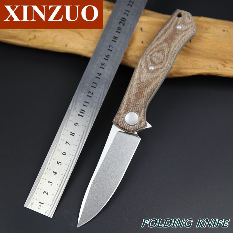 XINZUO 2015 NEW Shirogorov Cannabis made ceramic ball bearing washer folding knife D2 steel with titanium