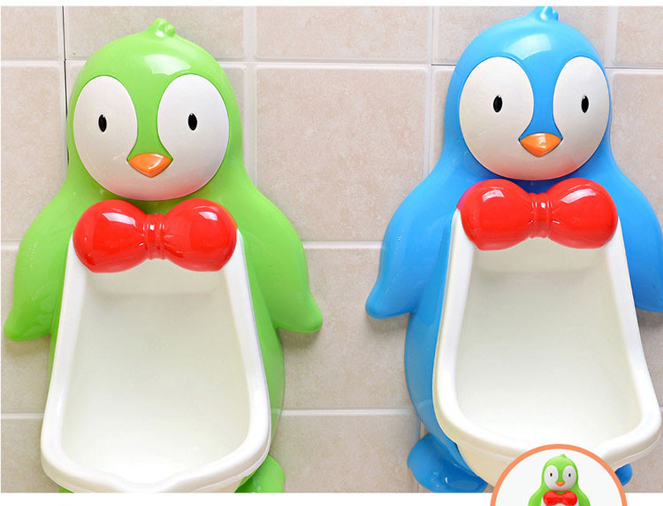 High quality Large cartoon penguin baby potty wall-hung kids toilet portable potty training toilet boys pee trainer child urinal (5)