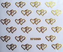 Fashion French with style of silver heart shape of Design Tip Nail Art Nail Sticker Nail Decal Manicure Mix Color nail tools