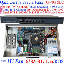 Computer router firewall con 6 Gigabit 82583 v Lan Intel Quad Core i7 3770 3.4 Ghz PFSense Wayos ROS di sostegno 1G RAM 4G SLC