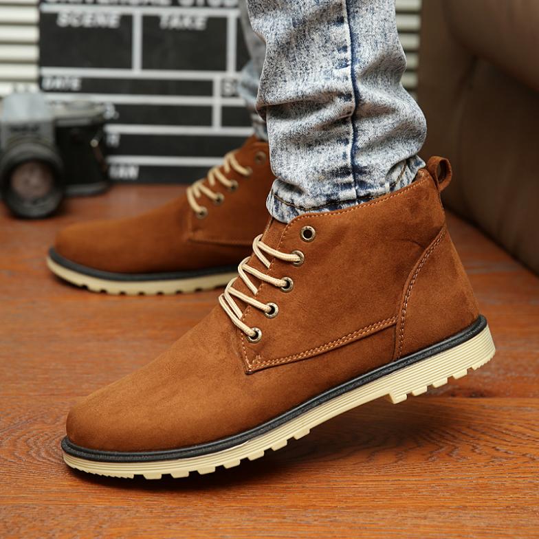 New 2015 Men Boots Fashion Warm Cotton Brand ankle boots Shoes men ...