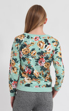 Harbeth 2015New Spring autumn women sweatshirts floral pullover casual hoodies cotton Terry printed O neck long