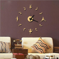 free shipping New 3D Music Notes When Combined Flying High end Diy Ballet Creative Clock Background