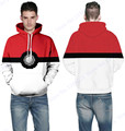 Autumn Sweatshirt Men Poke Ball Hooded Tracksuits Pokemon Go Skateboarding Hoodies White Active Loose Sport Suit