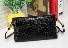 2015 Women Leather Handbags Crocodile Messenger Crossbody Clutch Shoulder Handbag For Women Free Shipping