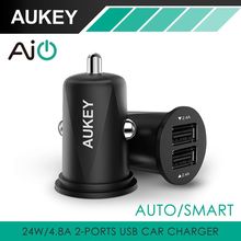 Aukey High Quality Car Charger Mini Usb Car-Charger 2 Port 4.8A Universal Smart Car Charging for Cell Mobile Phone Tablet PC