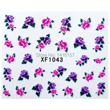 Min order is 10 mix order Water Transfer Nail Art Sticker Decal Beauty Colorful Pink Purple