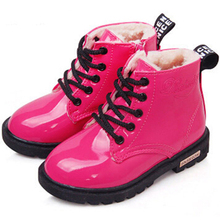 Promotion Discount 2015 New Kids Shoes Sneakers Children Snow Boots PU Leather Children Martin Boots Boys