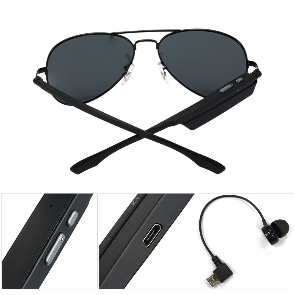 Bluetooth Wireless Sunglasses Wearphone Polarized Glasses Voice Control Phone Ca