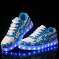 7 Colors luminous shoes unisex led glow men 2017 fashion USB rechargeable light led shoes for