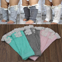 Children Mint Button Down Leg Warmers Girls Button Boot Topper Lace Cable Knit Boot Cuff Baby Girls Leg Warmers