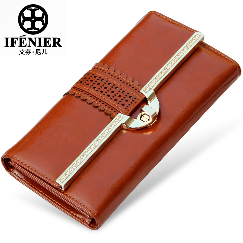 fashion women long design hasp cowhide genuine leather wallets brand change purse female wallet clutch