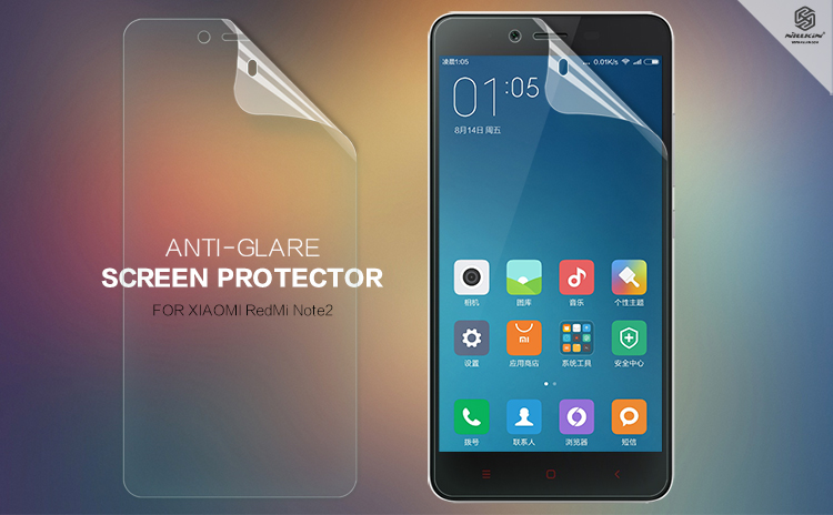 2 pcs/lot xiaomi redmi note 2 screen protector NILLKIN Anti-Glare Matte protective film for redmi note 2 with retailed package