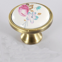 Antique Classic Flowers Ceramic Furniture Hardware Handles Door Knob Drawer Wardrobe Kitchen Cabinets Cupboard Pull Accessories