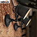 Retro loft iron wall lamp restaurant cafe bedside study balcony stair aisle bedroom corridor wall light