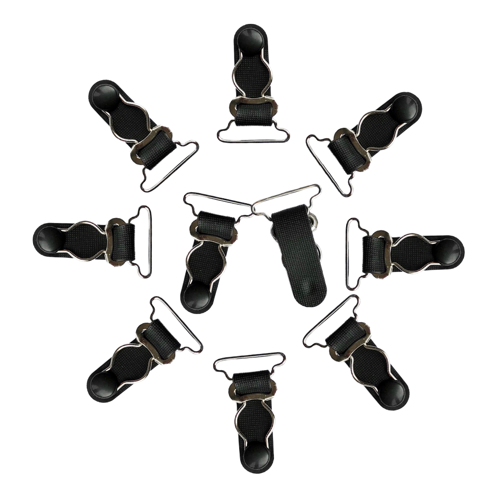 Description Picture 3 of item10PCS Womens Leg Garter Straps Thigh Black White High Stockings Suspender Belt Metal Clips Wholesale