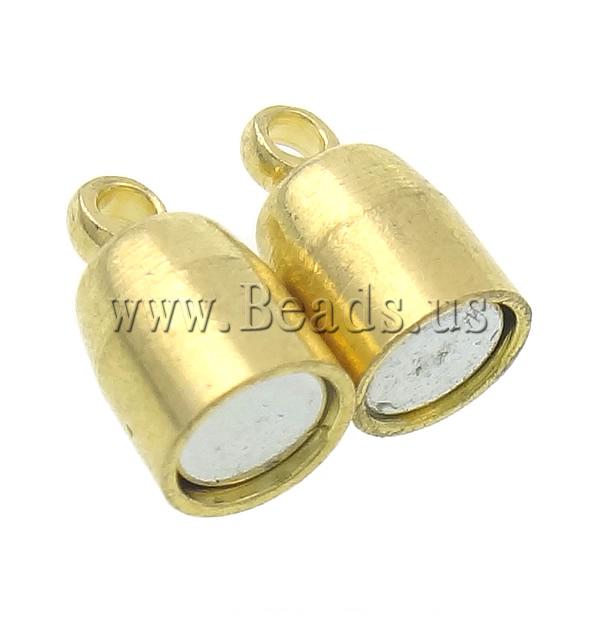 Free shipping!!!Brass Magnetic Clasp,Colorful Jewelry, Column, gold color plated, nickel, lead & cadmium free, 17.50x5mm