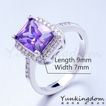 2015 new High end design Platinum plating purple cubic zircon elegant Fashion wedding lady women for