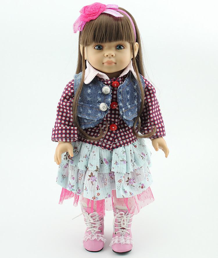 Vinyl american girl doll cotton body baby doll toys lifelike simulation play house girl brinquedos kid birthday christmas gift
