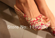 Free Shipping comfortable Bohemian Wedge Women sandals for Lady shoes and Slipper high wedge flip flops Drop shipping
