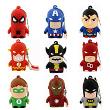Best Gift superhero avenger/Superman/Batman/Spider Man pendrive Usb 2.0 Usb flash drive 8GB 16GB 32GB 64GB cartoon pen drive