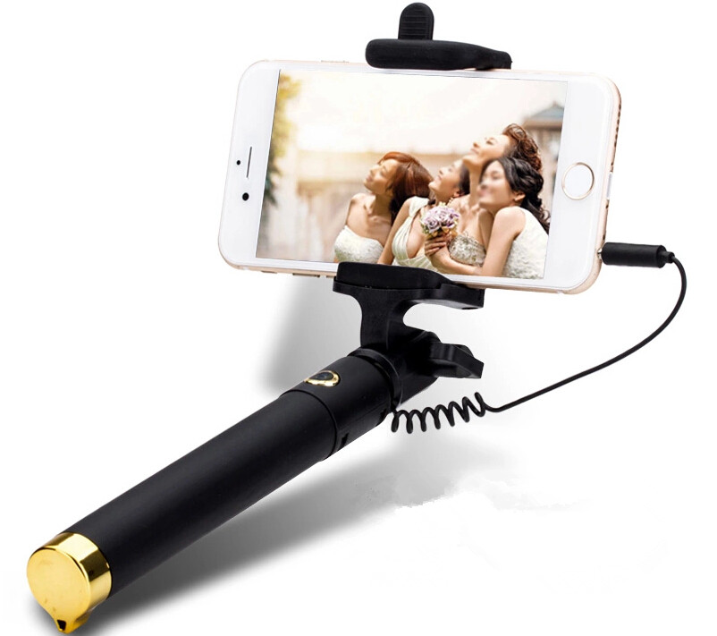 Universal Luxury mini Selfie Stick Monopod for Iphone samsung Android IOS Wired Palo Selfie Groove Camera Para