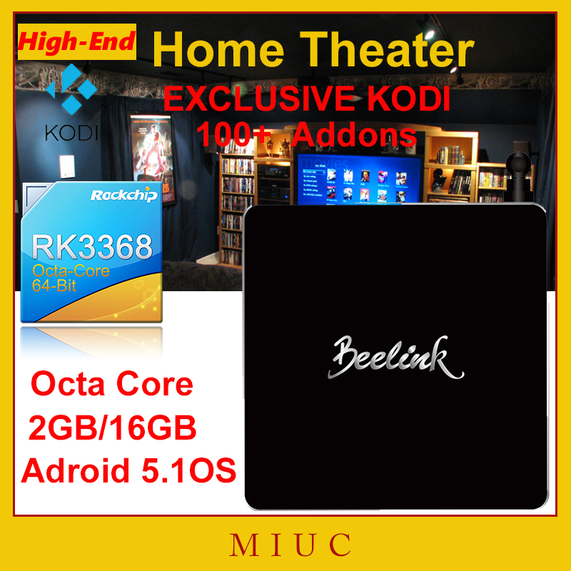 [Genuine] High-End Metal Beelink R68 XBMC KODI Fully Loaded 2GB/16GB Android 5.1 RK3368 Octa Core Smart TV Box 5G- Wifi 4K H.265