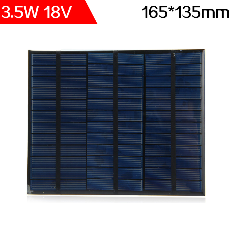 ELEGEEK 2pcs 3.5W 18V Mini Polycrystalline Silicon Solar Panel 165*135mm 190mA Mini Solar Cell for DIY