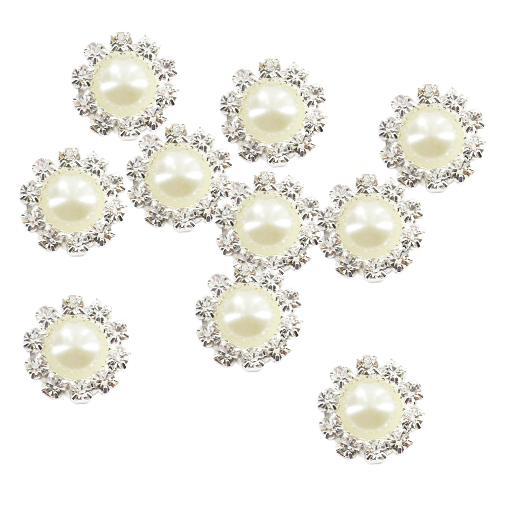 4pcs Enamel Alloy Craft Rhinestone Flatback Buttons Decorative Embellishment