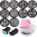 10 Nail Plates 1 Stamper 1 Scraper Storage Bag Nail Art Image Stamp Stamping Plates Manicure