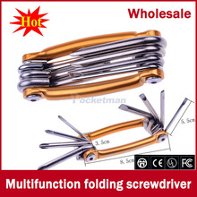 Bicycle portfolio tool hex driver socket wrench versatile Multifunction folding screwdriver repair tools