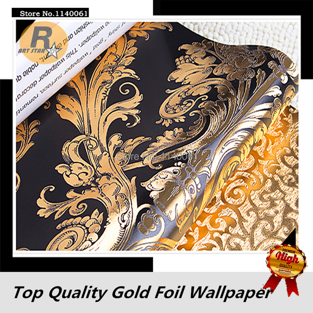 Aliexpress.com : luxuriöse damaskus muster schwarz und goldene ...