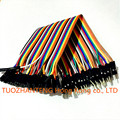 New 40PCS in Row Jumper Wire Dupont Cable line 3P 3P 2 54mm Male to feMale