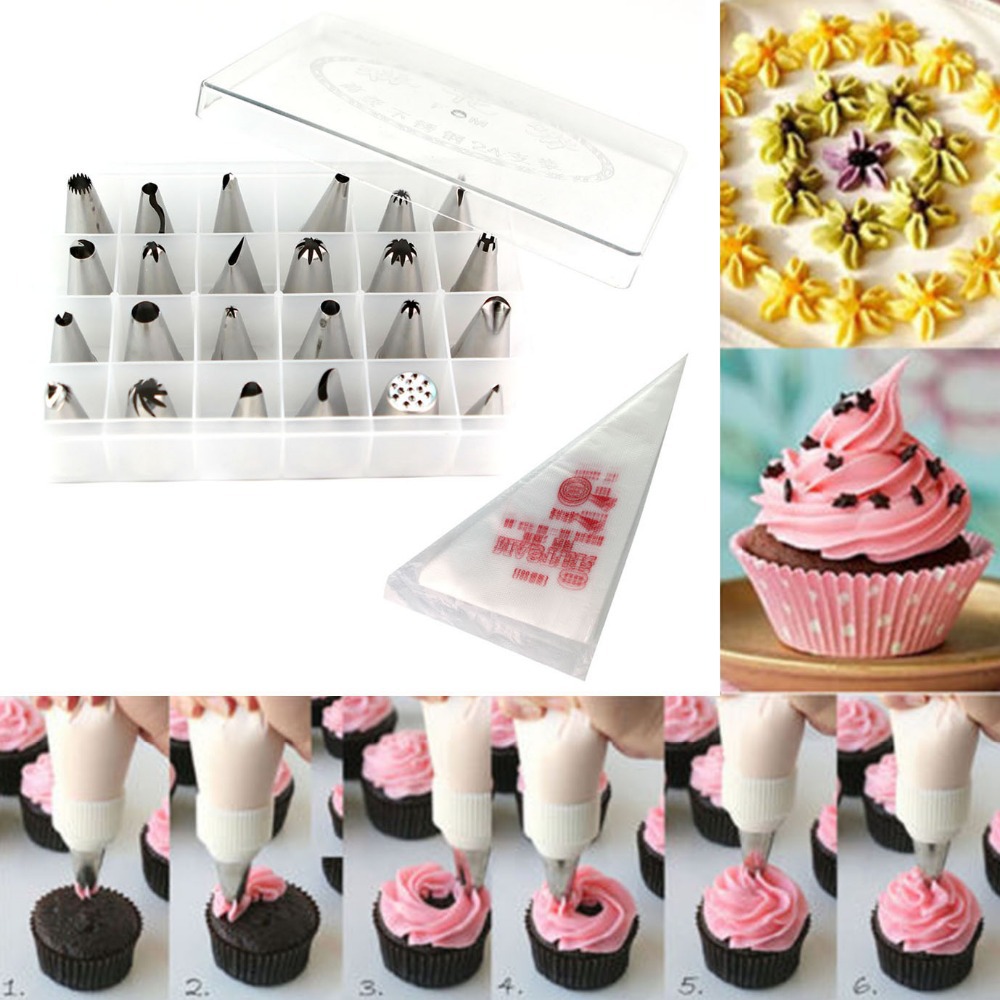 Living Room Decorating Tips free shipping cake tools decorating tip sets 24nozzles 100pcs icing piping bag pastry tips jpg set re de