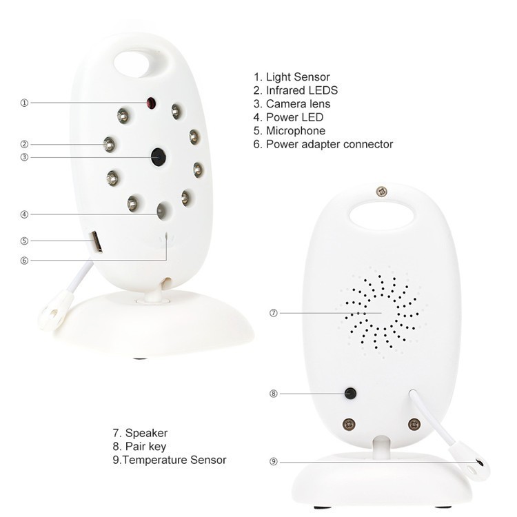 Newest Digital Baby Monitor Support IntercomTemperature DisplayMusic player (2)