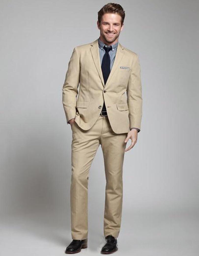 Здесь можно купить 2016 Fashion Linen Men Suits Beige Mens Wedding Suits Tu...