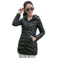 Women Ultra Light Down Jacket Hooded Coat Long Jacket Women Plus Size 3XL 7 Colors Long Sleeve Brief Down Jacket female jackets