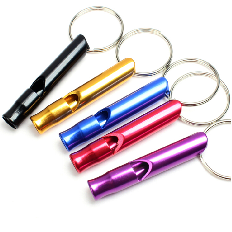 Aluminum Alloy Whistle Keyring Keychain Mini For Outdoor Emergency Survival Safety Sport Camping Hunting Free shipping